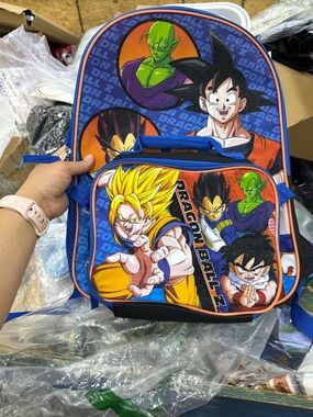 Dragon Ball Z Blue Kids Backpack with Character Print